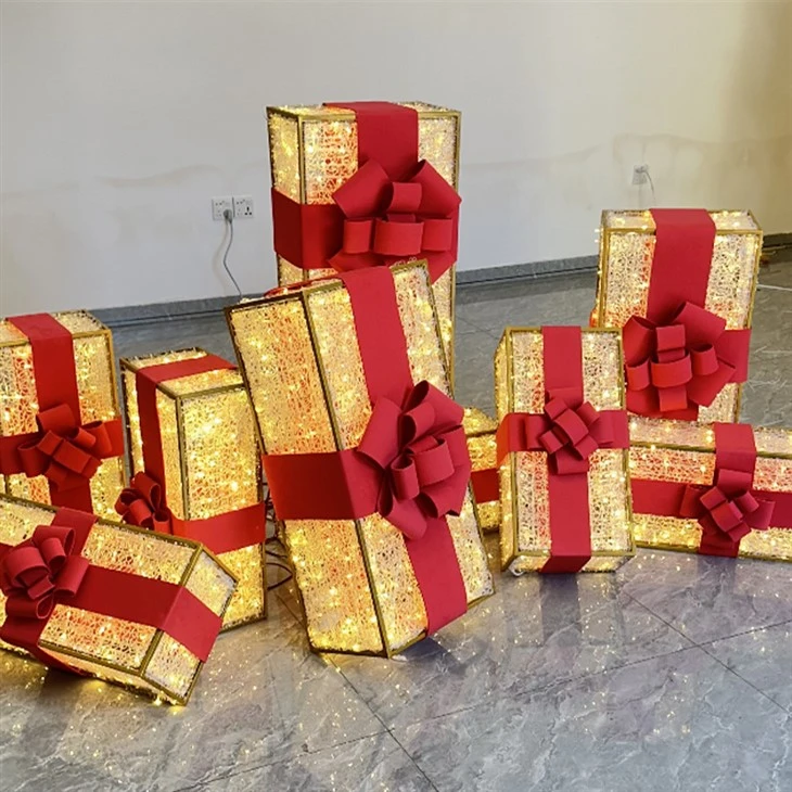 lighted christmas gift boxes