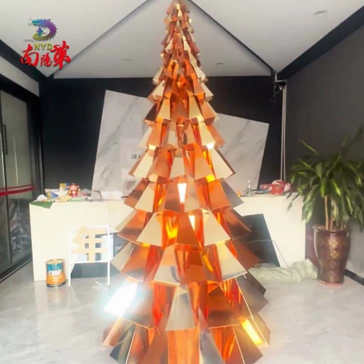 High Quality Golden Large Commercial Cone Artificial Christmas Tree