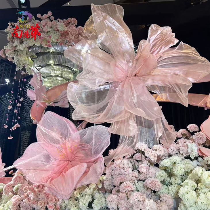 Organza Flowers Wedding Background Decor