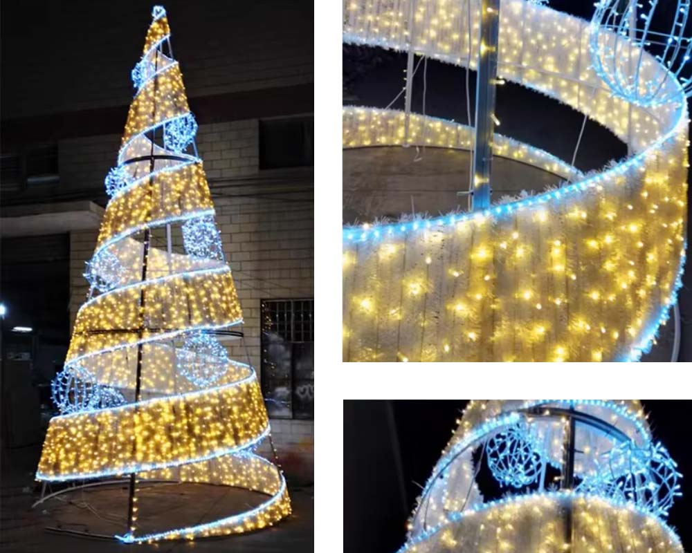 Large Outdoor Spiral Christmas Tree Made in China