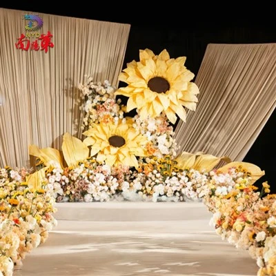 Grand décor de scène de tournesol pour mariage
